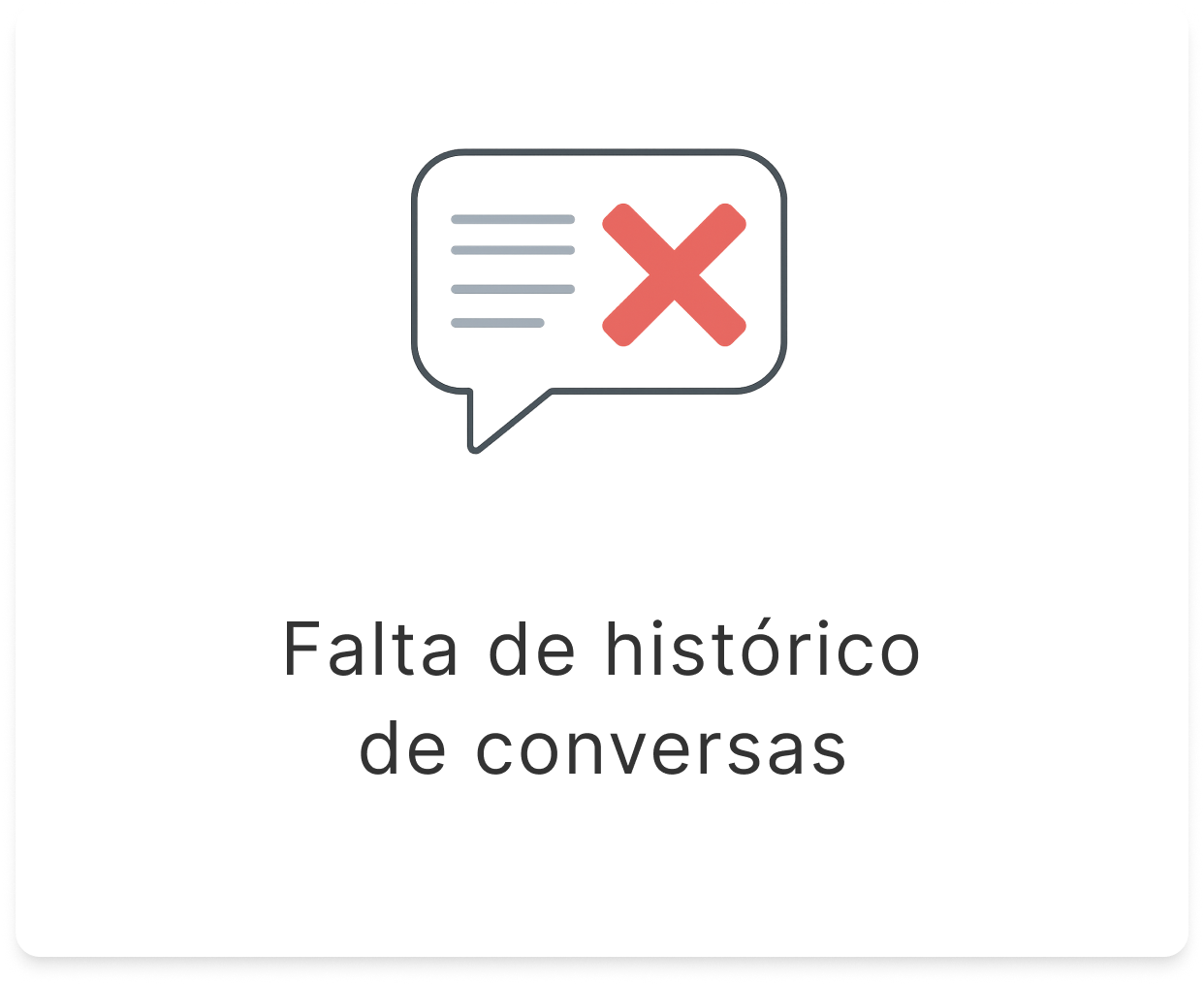 Falta de histórico de conversas